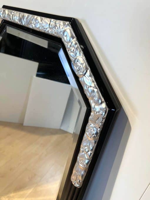 Large Art Deco Wall Mirror - Silver Leaf Edge - Styylish