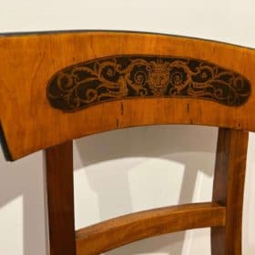 Antique Biedermeier Chair, Cherry Wood and Ink, South Germany circa 1820