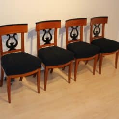Set of Four Biedermeier Chairs - Set Against the Wall at an Angle - Styylish