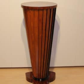 Art Deco Pedestal, Conical and Fan Shaped, Walnut, Beech, Italy circa 1930