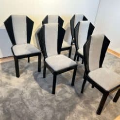 Set of Six Art Deco Dining Chairs - Set at an Angle - Styylish