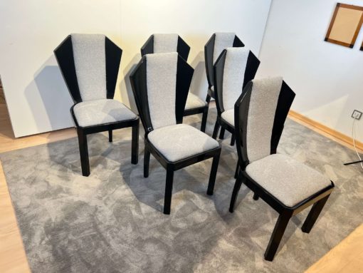 Set of Six Art Deco Dining Chairs - Set at an Angle - Styylish