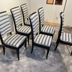 Art Deco High Back Dining Chairs - Set of Six Side Profile - Styylish