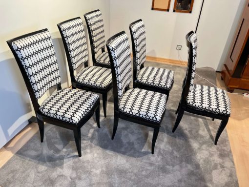 Art Deco High Back Dining Chairs - Set of Six Side Profile - Styylish