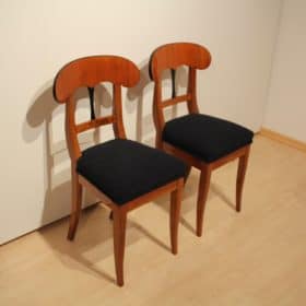 Pair of Biedermeier Shovel Chairs, Cherry Veneer, South Germany circa 1820