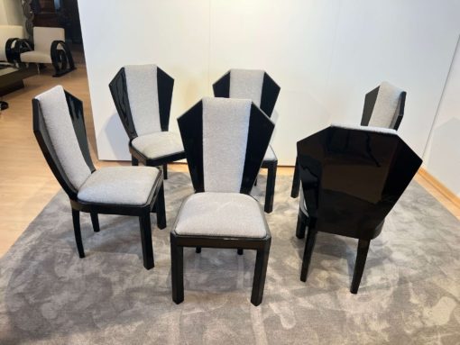 Set of Six Art Deco Dining Chairs - Set Facing Different Ways - Styylish
