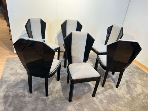 Set of Six Art Deco Dining Chairs - Facing Different Ways - Styylish
