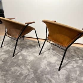 Pair of Balloon Lounge Chairs by Hans Olsen, Yellow Suede, Denmark circa 1960