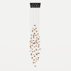 Hive 2 Steel Chandelier - Hanging in a White Background - Styylish