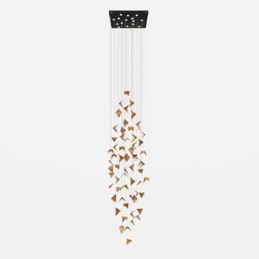 Hive 2 Steel Chandelier - Hanging in a White Background - Styylish