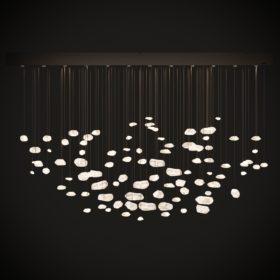 Genius 6 Chandelier, Mountain Crystal, Handmade