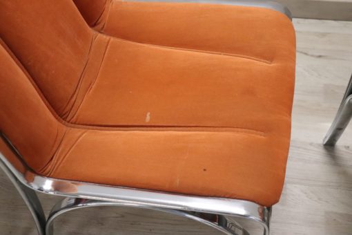 Set of Four Chairs - Orange Seat Upholstery - Styylish
