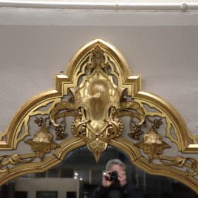Antique Lacquered and Gilded Wood Mirror