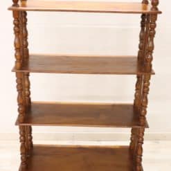 Antique Turned Chestnut Étagère - Full Profile with Four Shelves - Styylish
