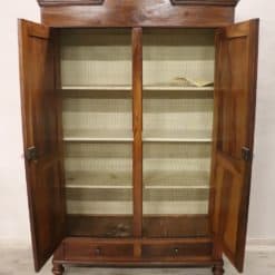 Solid Walnut Antique Wardrobe - Doors Open - Styylish