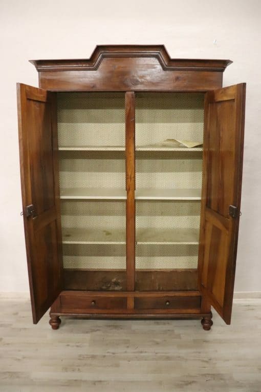 Solid Walnut Antique Wardrobe - Doors Open - Styylish