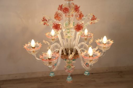 Murano Glass Chandelier - with Lights On - Styylish