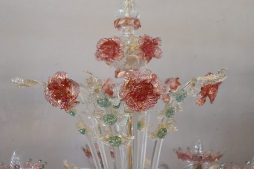 Murano Glass Chandelier - Murano Glass Flower Detail - Styylish