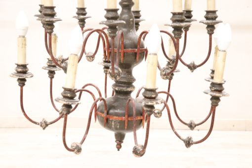 Chandelier in Wood and Iron - Bottom View - Styylish