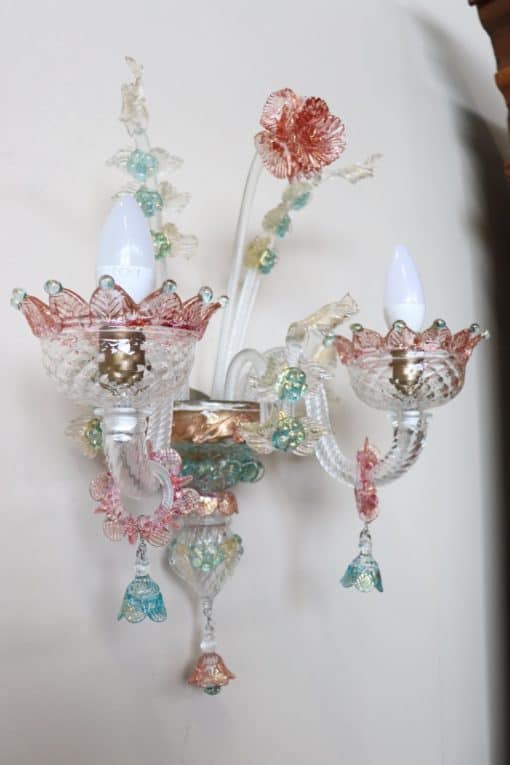 Pair of Murano Glass Sconces - Side Detail - Styylish