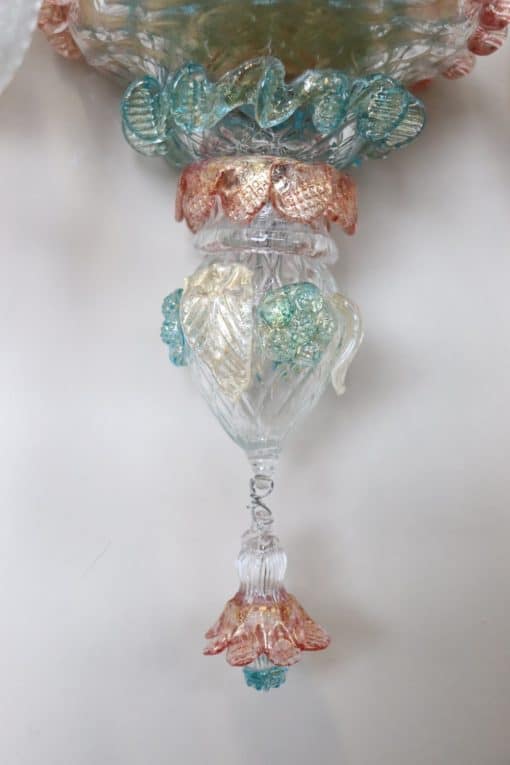 Pair of Murano Glass Sconces - Left Glass Droplet Detail - Styylish