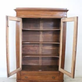 19th Century Solid Walnut Bookcase or Vitrine