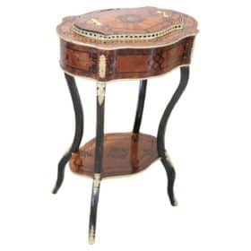 19th Century French Napoleon III Planter Table with Inlaid Wood with Golden Bronzes