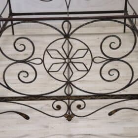 Early 19th Century France Antique Iron Bed Frame with Hand Paintings