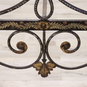 Early 19th Century France Antique Iron Bed Frame with Hand Paintings