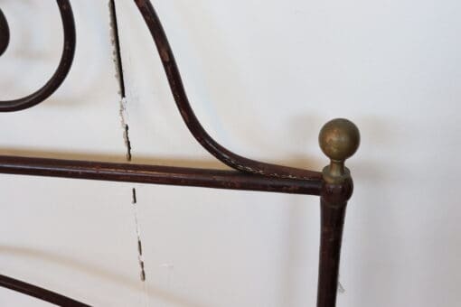 Antique Iron Bed Frame - Right Corner Detail - Styylish