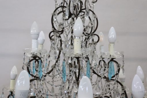 Bronze and Crystal Chandelier - Glass Detail - Styylish