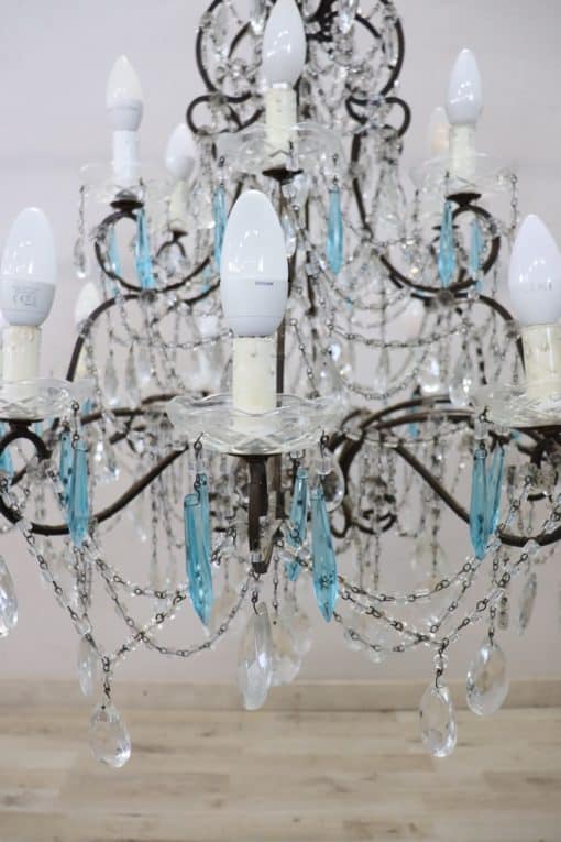Bronze and Crystal Chandelier - Glass Droplet Detail - Styylish