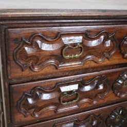 Carved Walnut Antique Commode - Drawer Detail - Styylish