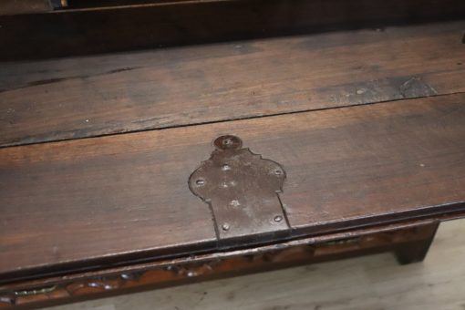 Carved Walnut Antique Commode - Desk Open - Styylish