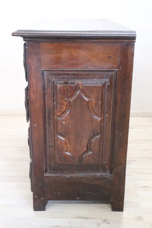Carved Walnut Antique Commode - Wood Detail - Styylish