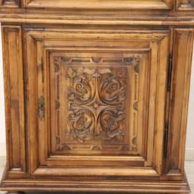 19th Century Antique Italian Cabinet in Solid Carved Walnut