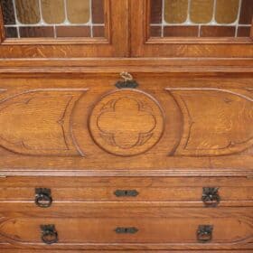 Early 20th Century Italian Gothic Style Solid Oak Cabinet