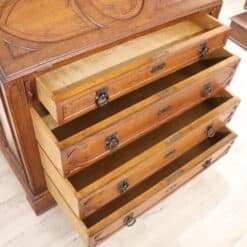 Gothic Style Solid Oak Cabinet - Drawers Open - Styylish
