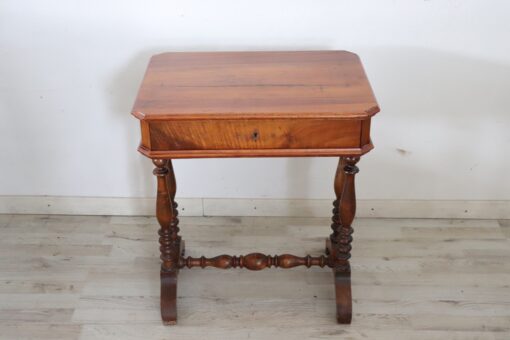 Walnut Antique Side Table - Full Profile - Styylish