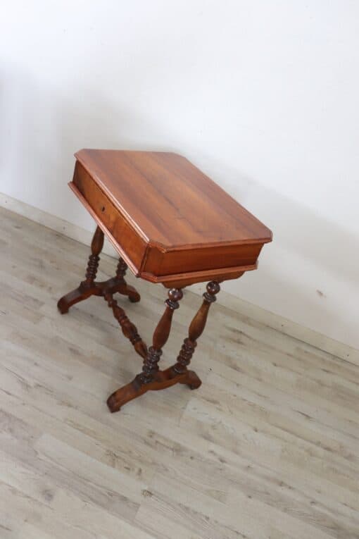 Walnut Antique Side Table - Side Profile - Styylish