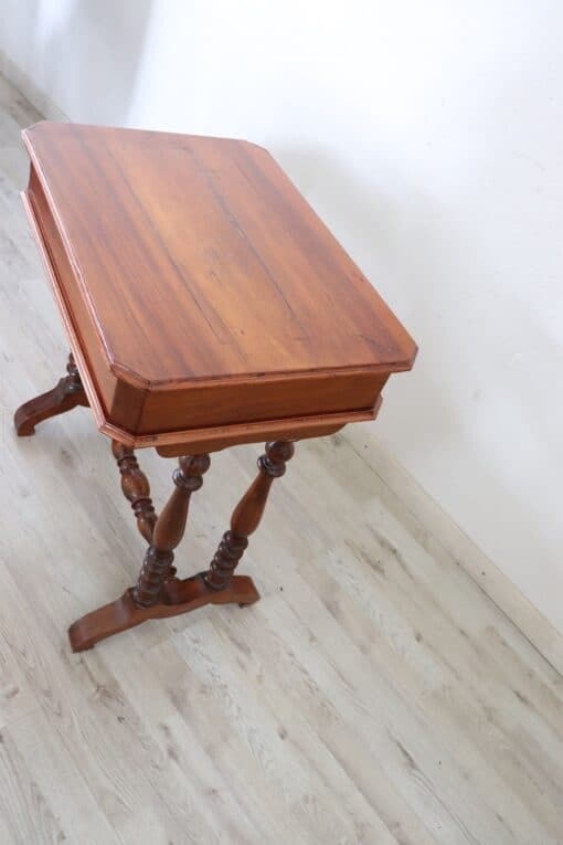 Walnut Antique Side Table - Wood Detail - Styylish