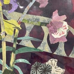 Collage Painting by Mara Wagner- detail view of pink flowers- Styylish