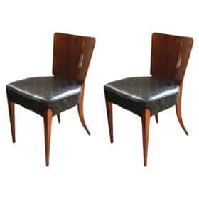 Pair Of J. Halabala Dining Chairs H-214, Walnut Veneer, Beech, Czech, 1930s