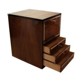 Bauhaus Bar Furniture, Walnut, Maple and Aluminium, Germany, circa 1930