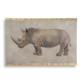 Rhinoceros Painting, Canvas, Contemporary Work