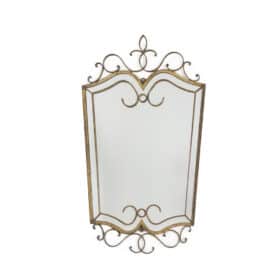 Gilded Iron Mirror, Art Deco Style, 1950s