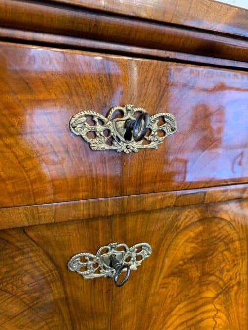 Walnut Biedermeier Secretaire - Drawer Handle Detail - Styylish