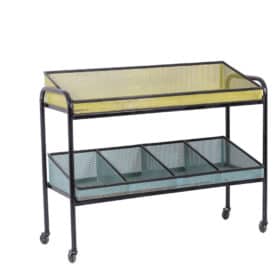 Pair of Perforated Metal Console Tables, 1950s