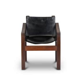 Armchair in Rosewood and Leather, 1970s