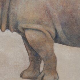 Rhinoceros Painting, Canvas, Contemporary Work